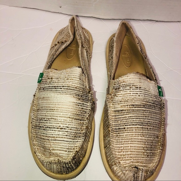 𝅺sanuk Donna cream textile canvas shoes size  9 - Picture 5 of 6